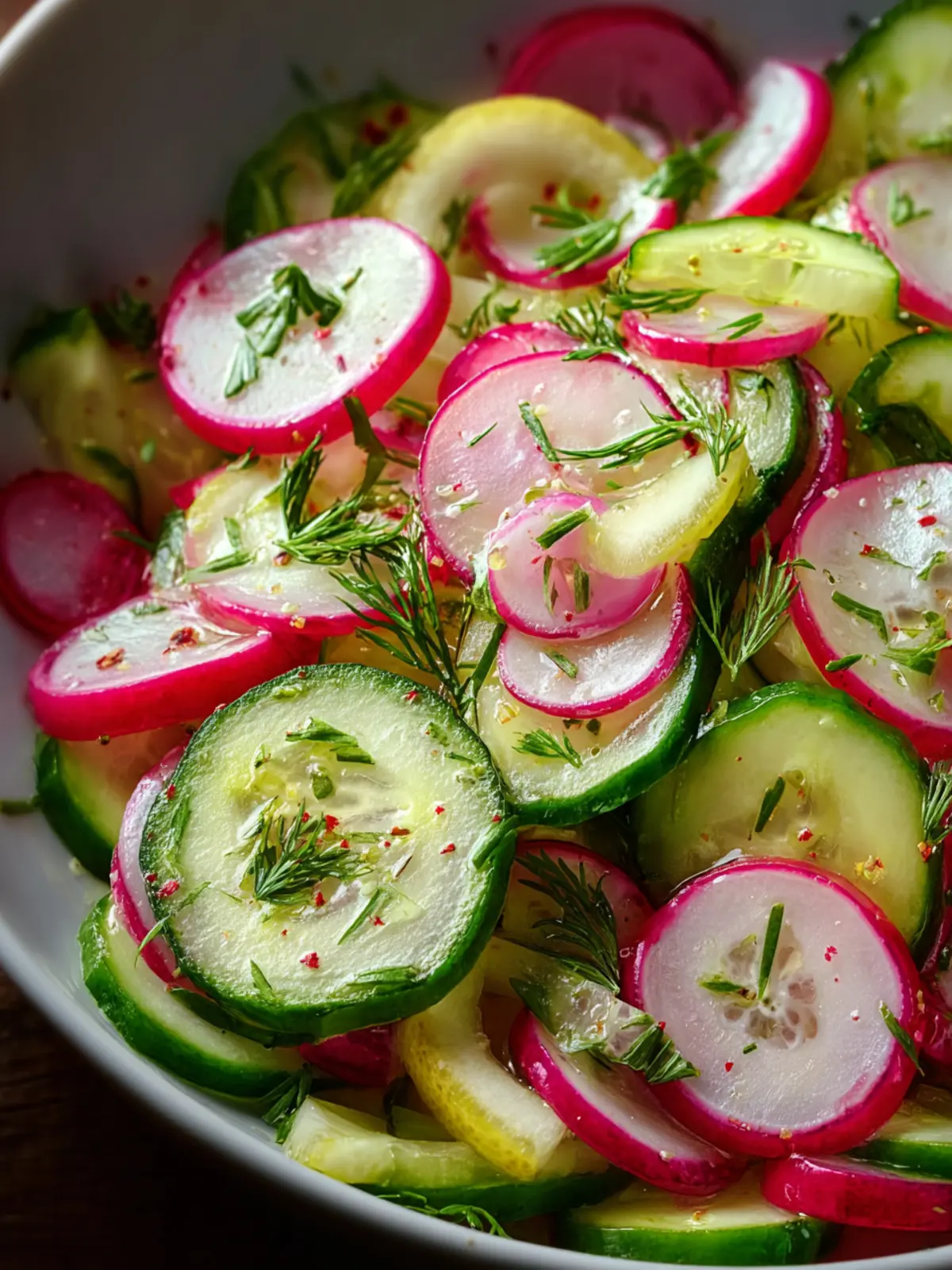 Fresh & Crunchy Cucumber Radish Salad with Lemon and Dill First Image