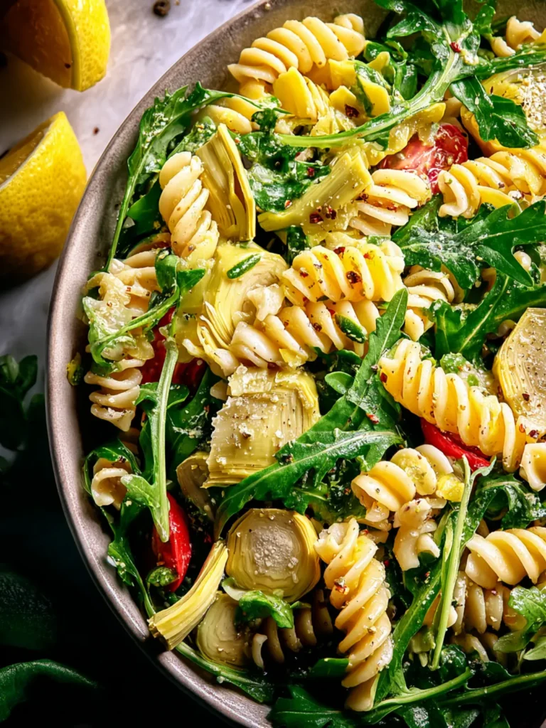 Lemon Artichoke Arugula Pasta Salad First Image