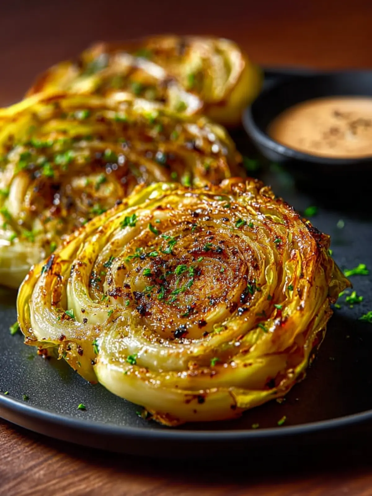Oven Roasted Garlic Cabbage Steaks First Image
