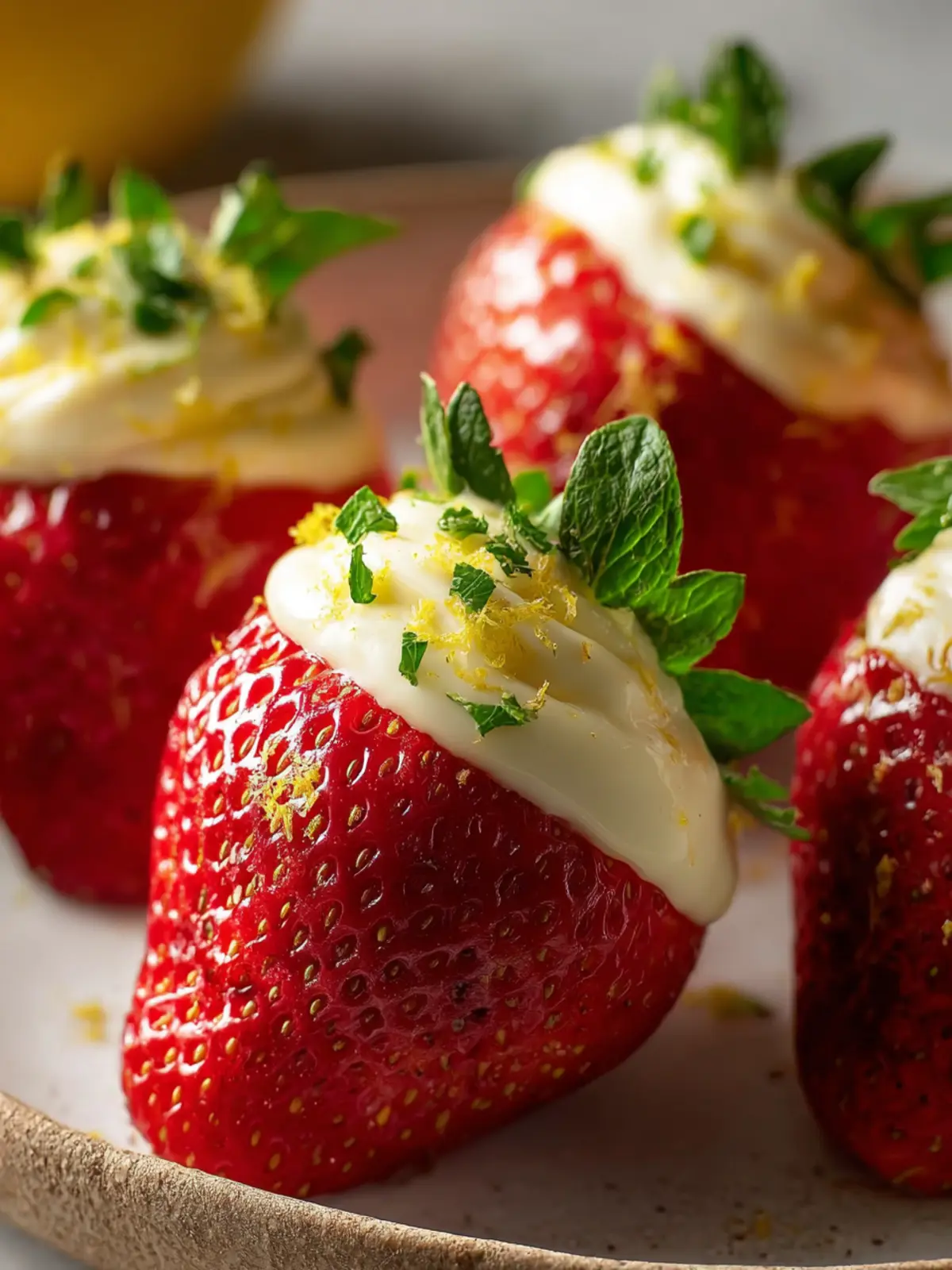Lemon Cream Stuffed Strawberries Recipe First Image