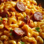 Spicy BBQ Cheddar Mac with Smoked Sausage First Image