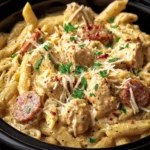 Slow Cooker Cajun Chicken Alfredo with Sausage First Image