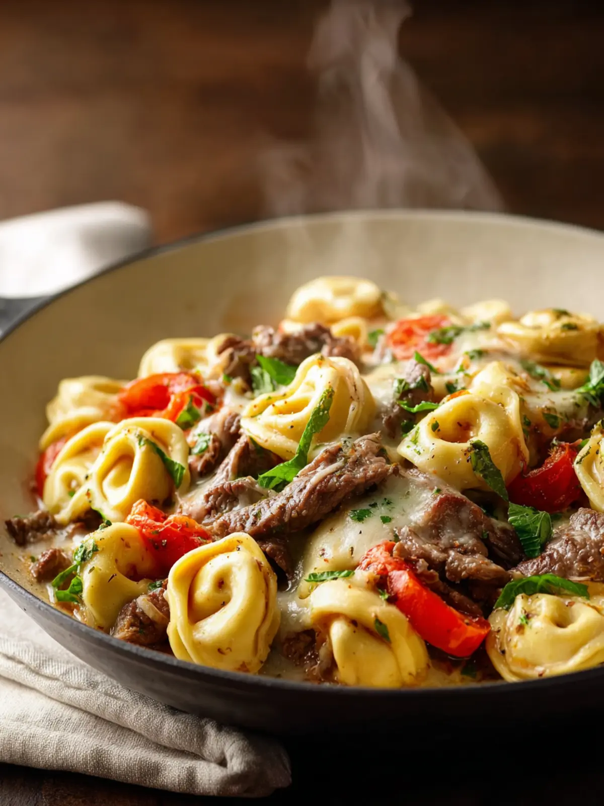 Cheesesteak Tortellini Skillet First Image
