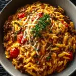 Ground Beef Orzo with Tomato Cream Sauce First Image