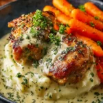 Creamy Herb Chicken Thighs with Carrots & Mash First Image