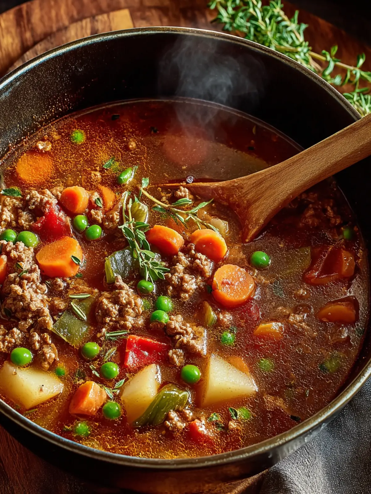 Cozy Ground Beef Vegetable Soup Recipe First Image