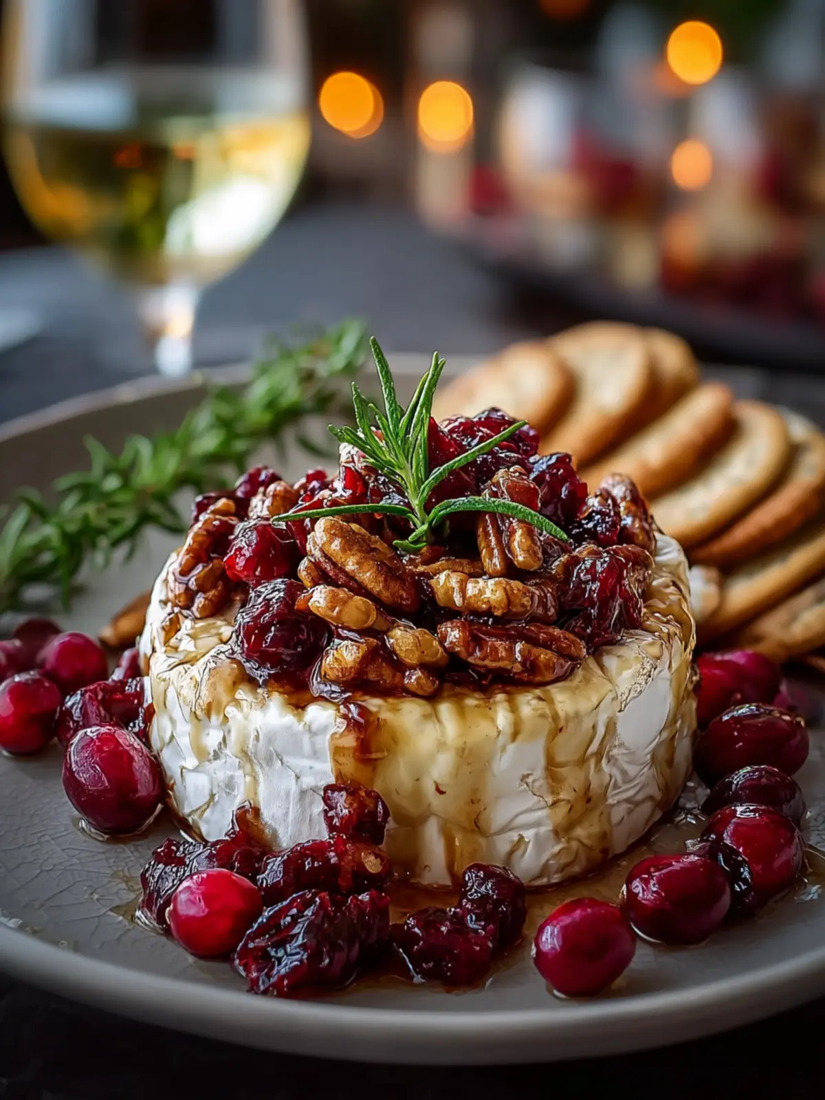 Easy Cranberry Pecan Baked Brie First Image