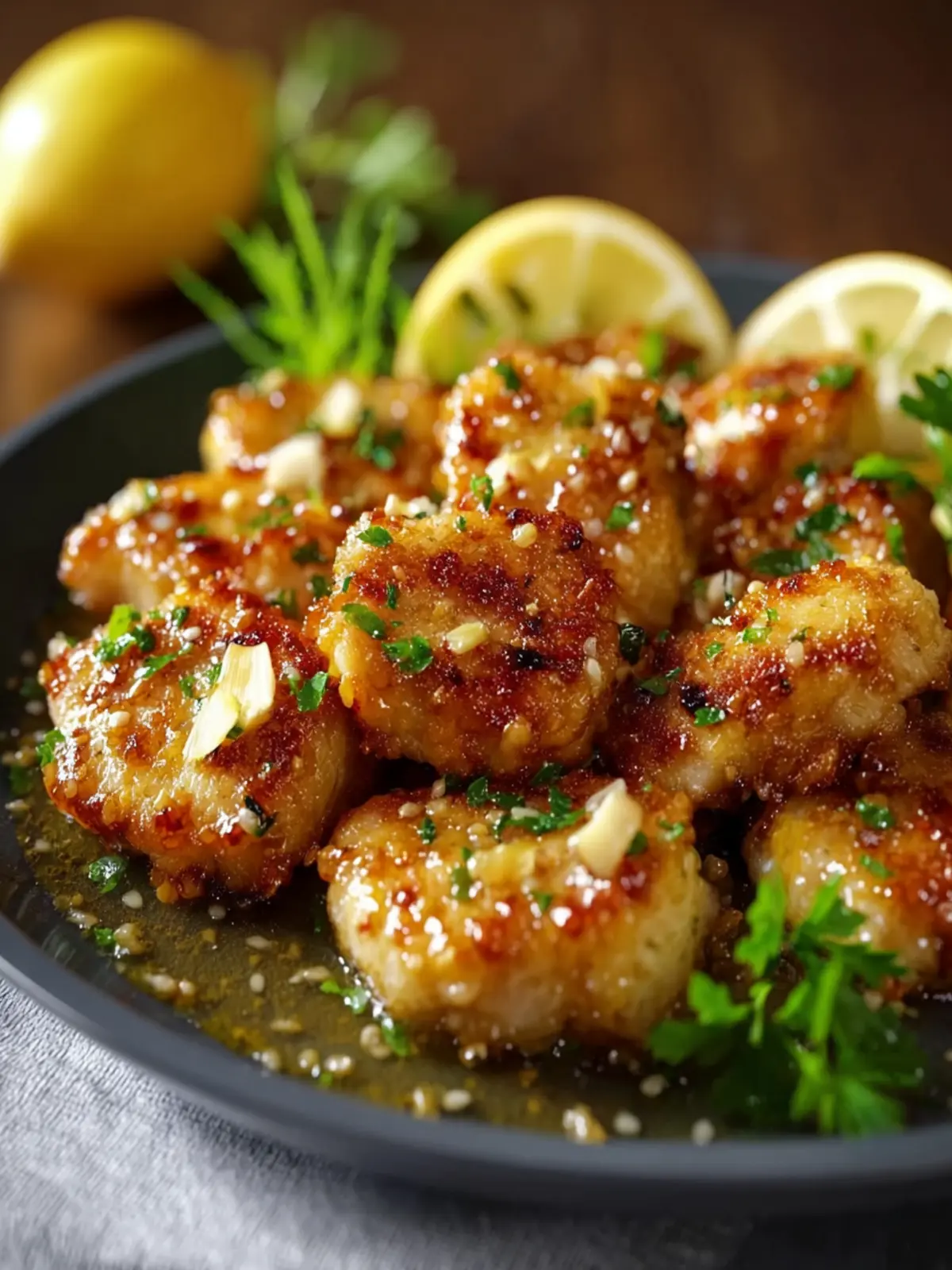 Lemon Garlic Chicken Bites First Image