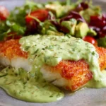 Pan Seared Cod with Avocado Cream Sauce First Image