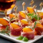 Elegant Prosciutto and Pickled Peach Appetizer Skewers First Image