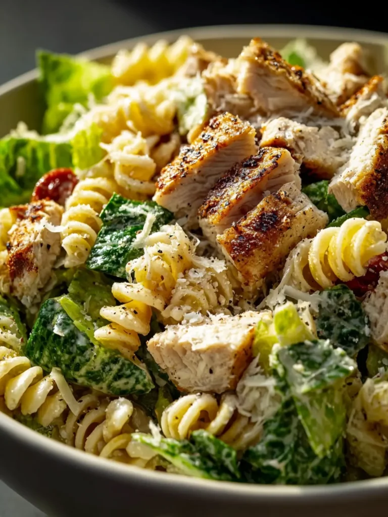 Simple Chicken Caesar Pasta Salad First Image